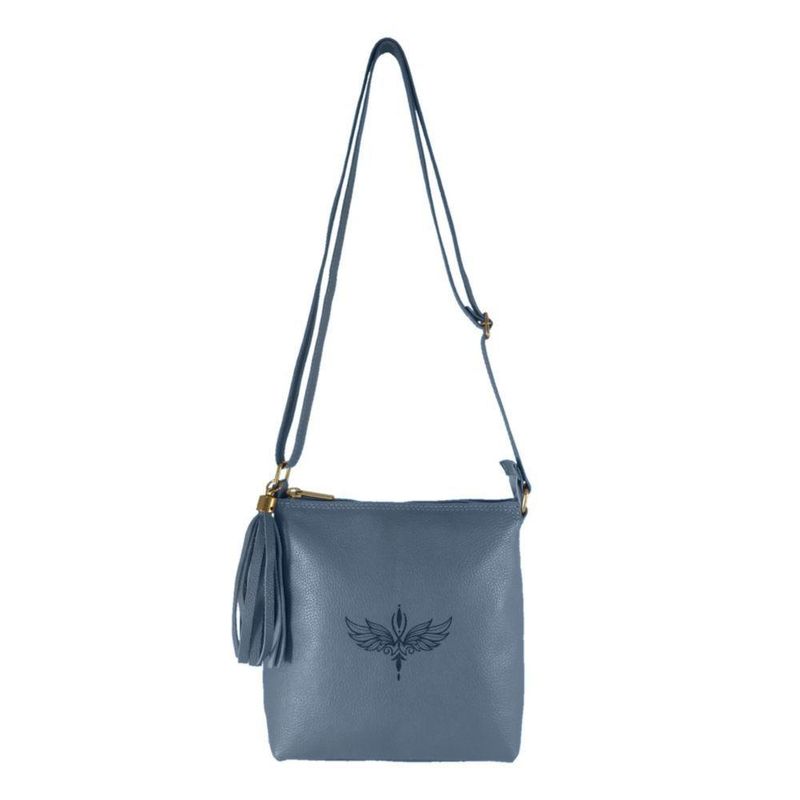 Bolsa Transversal Topgrife Estampa Ave Fenix Couro Cor Azul Marinho Tamanho único