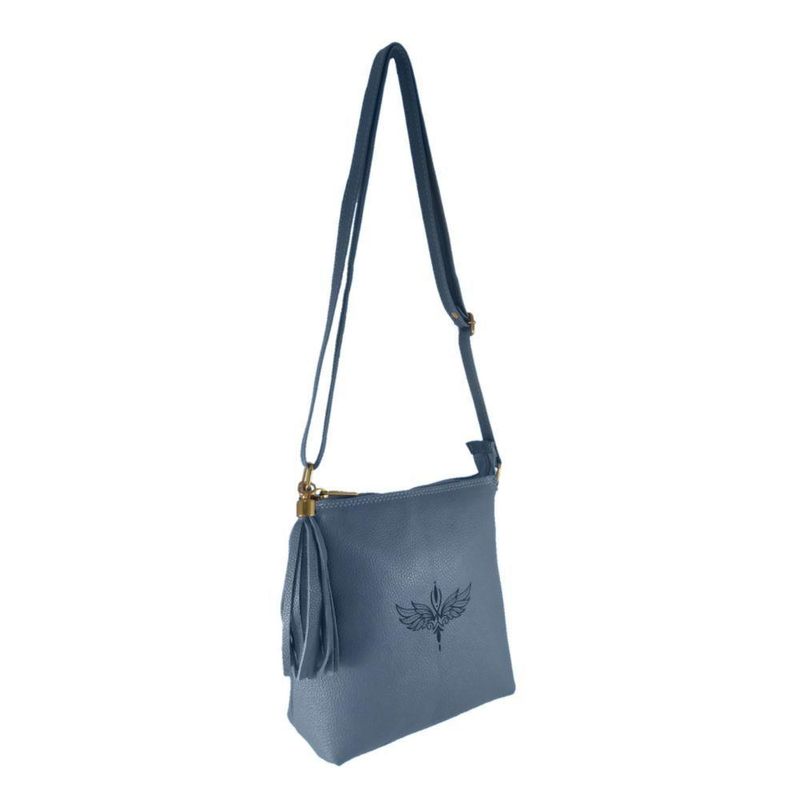 Bolsa Transversal Topgrife Estampa Ave Fenix Couro Cor Azul Marinho Tamanho único