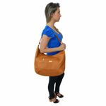 Bolsa Saco Direto De Fábrico Topgrife Meia Lua Couro Legítimo Cor Caramelo Tamanho único