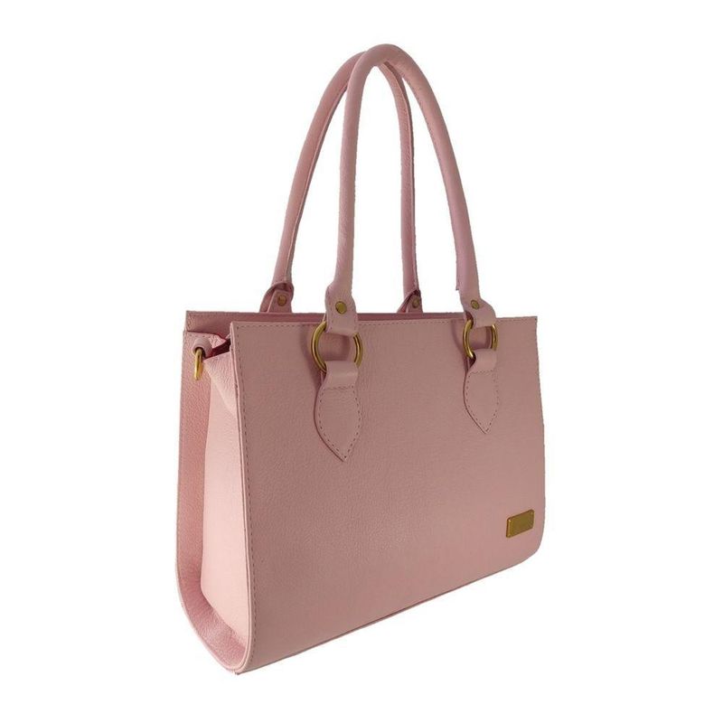 Bolsa Estruturada Direto De Fábrica Topgrife Atacado Couro Cor Rosa Tamanho único