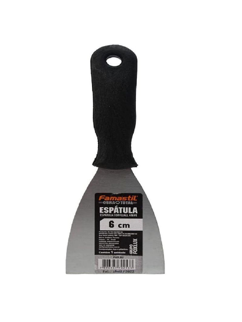 Espatula De Aco Lisa Cabo Pvc 6 Cm Famastil