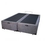 Base Box Baú King Bipartido Suede Cinza 42x193x203