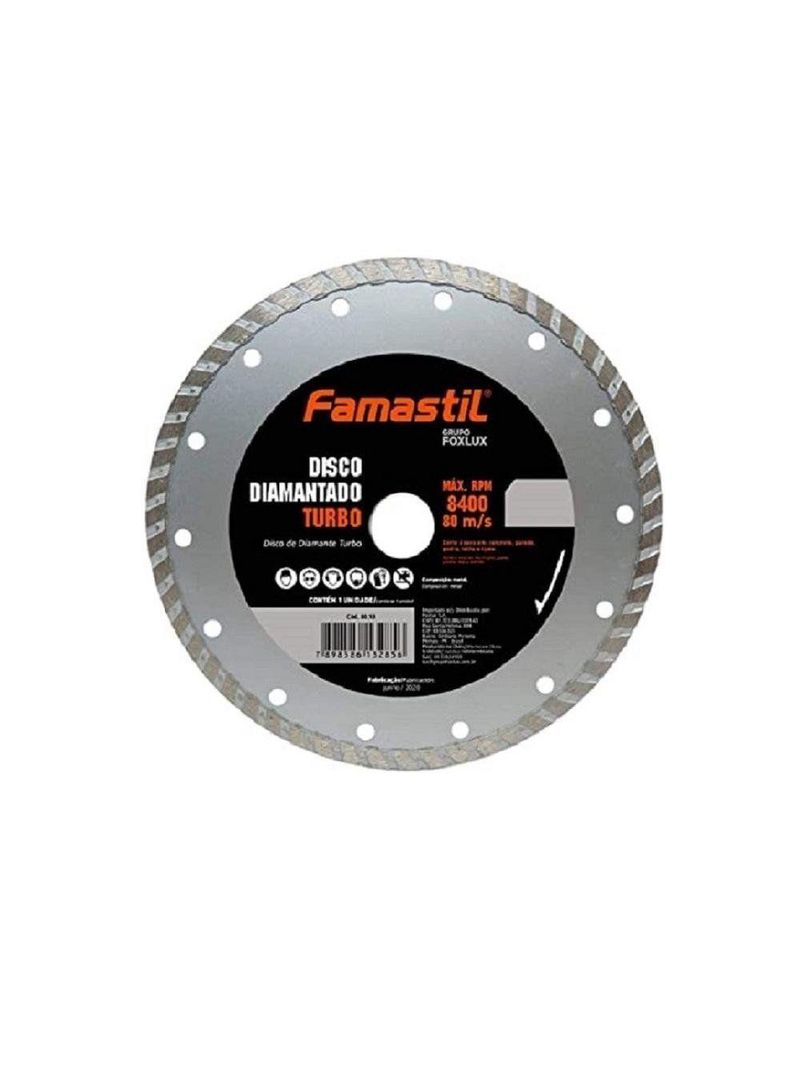 Disco De Corte Diamantado Turbo 180 X 22,2 Mm Famastil