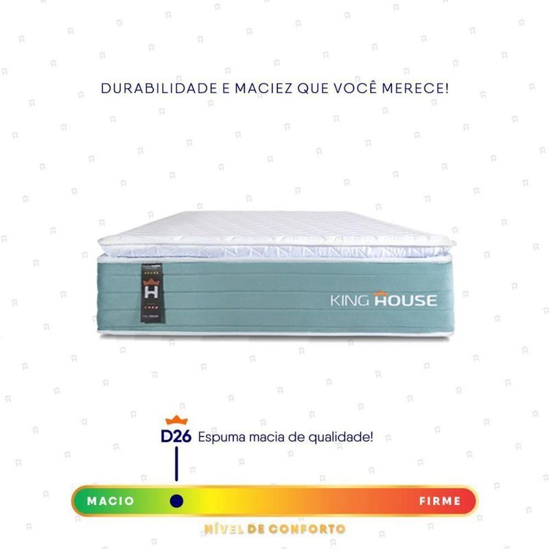 Colchão Lagos Verde Molas Ensacadas Solteiro 88x188x28 - King House