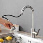Torneira Goumert Flexivel Prateada Misturador Monocomando Extensivel Pia Quente Fria 2 Jatos
