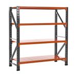Estante de Aço Industrial Cinza com Laranja Gallant 200kg 2,00m x 2,00m x 0,60m GPR39ALCMA-CL