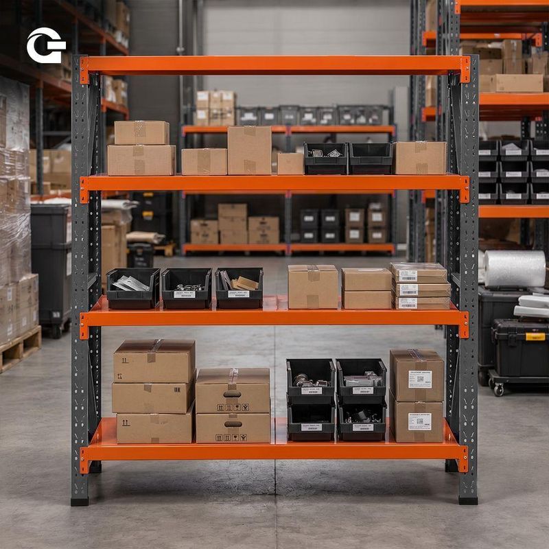 Estante de Aço Industrial Cinza com Laranja Gallant 200kg 2,00m x 2,00m x 0,60m GPR39ALCMA-CL