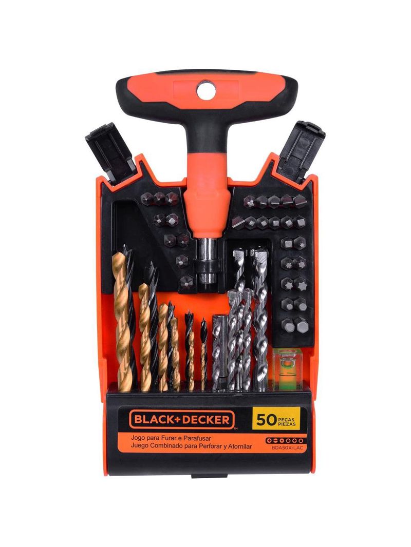 Jogo de furar/parafusar com 23 peças black + decker