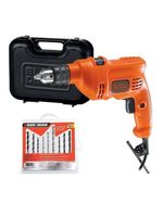 Kit furadeira de impacto 3/8 (10mm) 560w 127v com 9 brocas em maleta  black decker