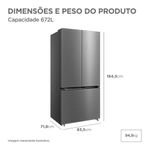 Refrigerador Midea Multidoor 672L Frost Free Inverter Inox Bivolt (MDRM905MMD463)