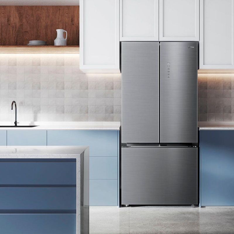 Refrigerador Midea Multidoor 672L Frost Free Inverter Inox Bivolt (MDRM905MMD463)