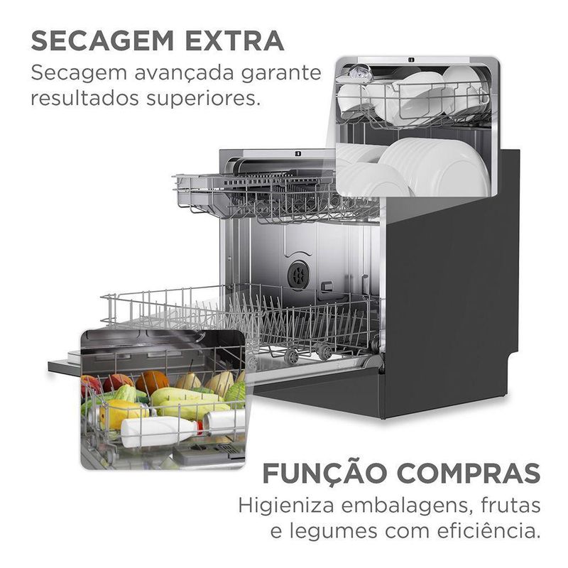 Lava-louça Midea 8 Serviços Touch Plus Cinza 127V (MDWTF08S1)