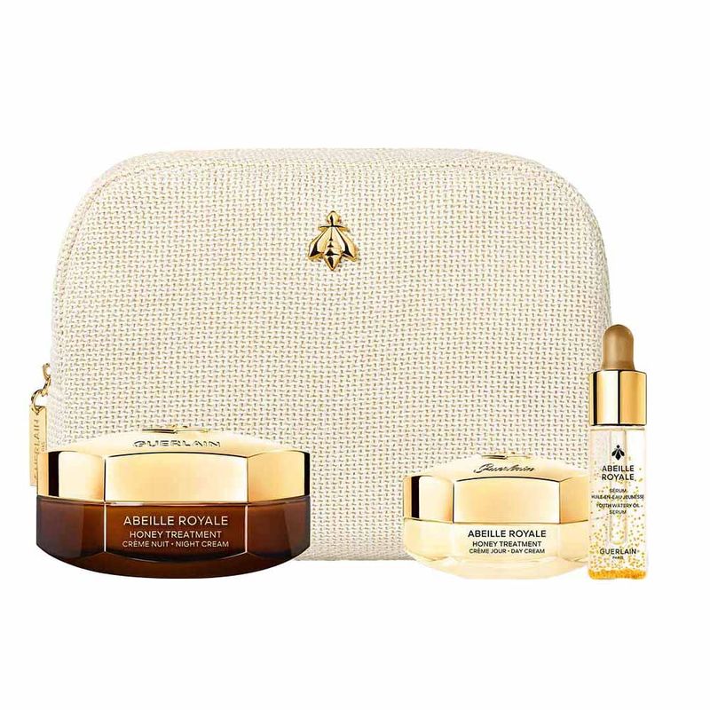 Kit guerlain abeille royale honey treatment noite - creme noite + sérum rejuvenescedor + creme dia