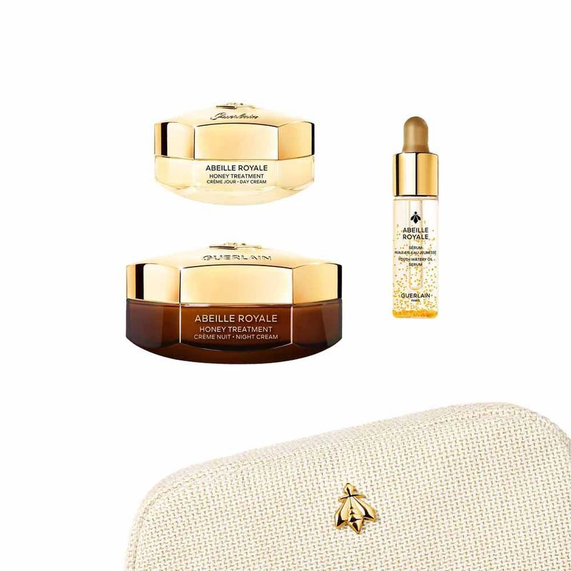Kit guerlain abeille royale honey treatment noite - creme noite + sérum rejuvenescedor + creme dia
