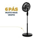 Ventilador de Coluna Britânia 160W 40cm 6 Pás 3 Velocidades Preto BVC41A 220V