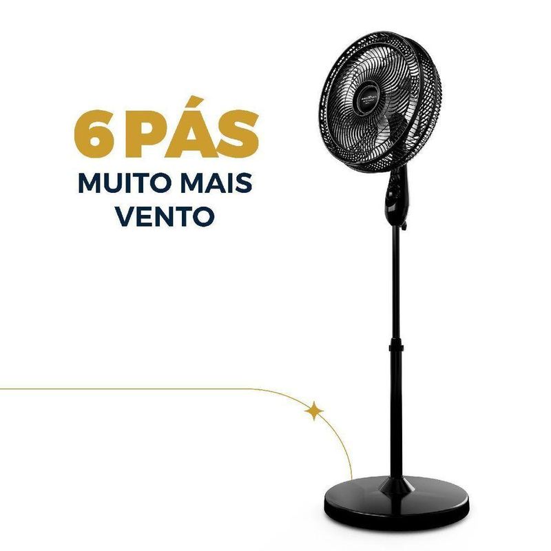 Ventilador de Coluna Britânia 160W 40cm 6 Pás 3 Velocidades Preto BVC41A 220V