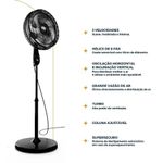 Ventilador de Coluna Britânia 160W 40cm 6 Pás 3 Velocidades Preto BVC41A 220V