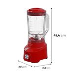 Liquidificador Britânia Diamante 1100 VM 600W 2,6L 4 Velocidades Vermelho 220V