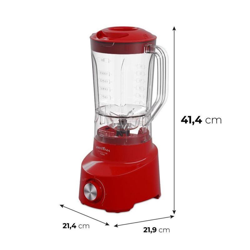 Liquidificador Britânia Diamante 1100 VM 600W 2,6L 4 Velocidades Vermelho 220V