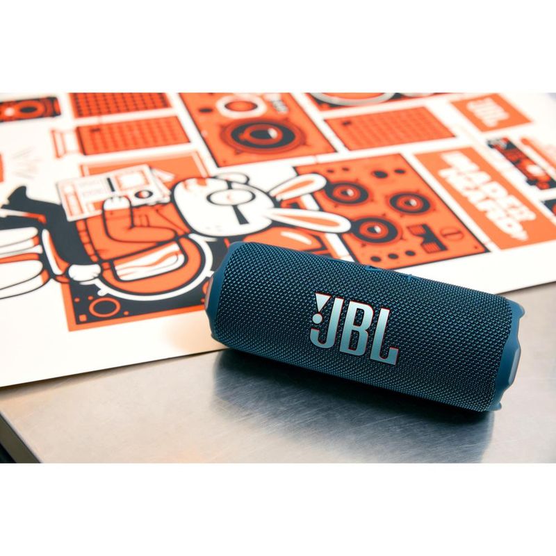 Caixa de som portátil jbl flip 7 bluetooth 35w ip68 ai sound boost 16h bateria branca