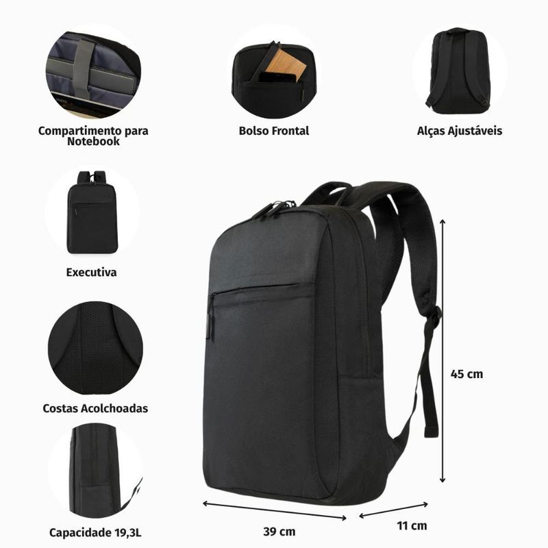 Mochila executiva para notebook horizonte bagaggio