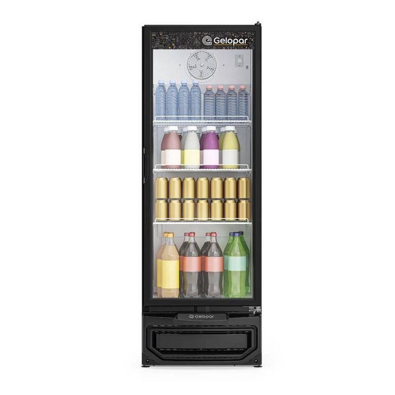 Refrigerador Expositor Vertical Gelopar 410L 1 Porta Vidro Preto 127V GPTU-40 EL PR (81168091)