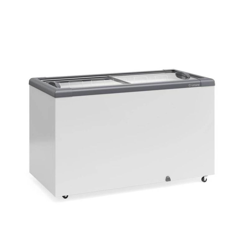 Freezer Gelopar Horizontal 395L 2 Portas de Vidro Branco 220V GHD-400 CZ (81003062)