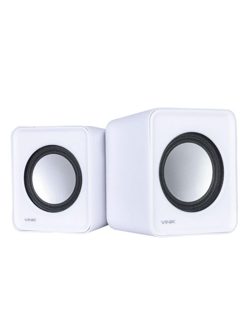 Caixa de som 20 usb 2w branca controle volume vinik