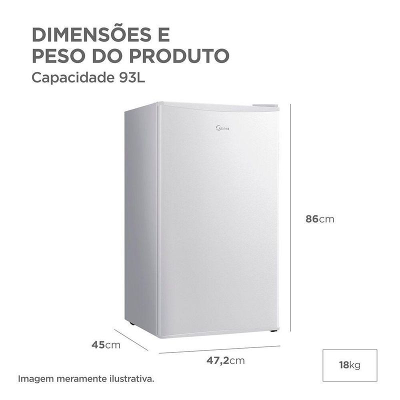 Frigobar Midea Inverter 93L Bivolt Branco (MDRD142FGD013)