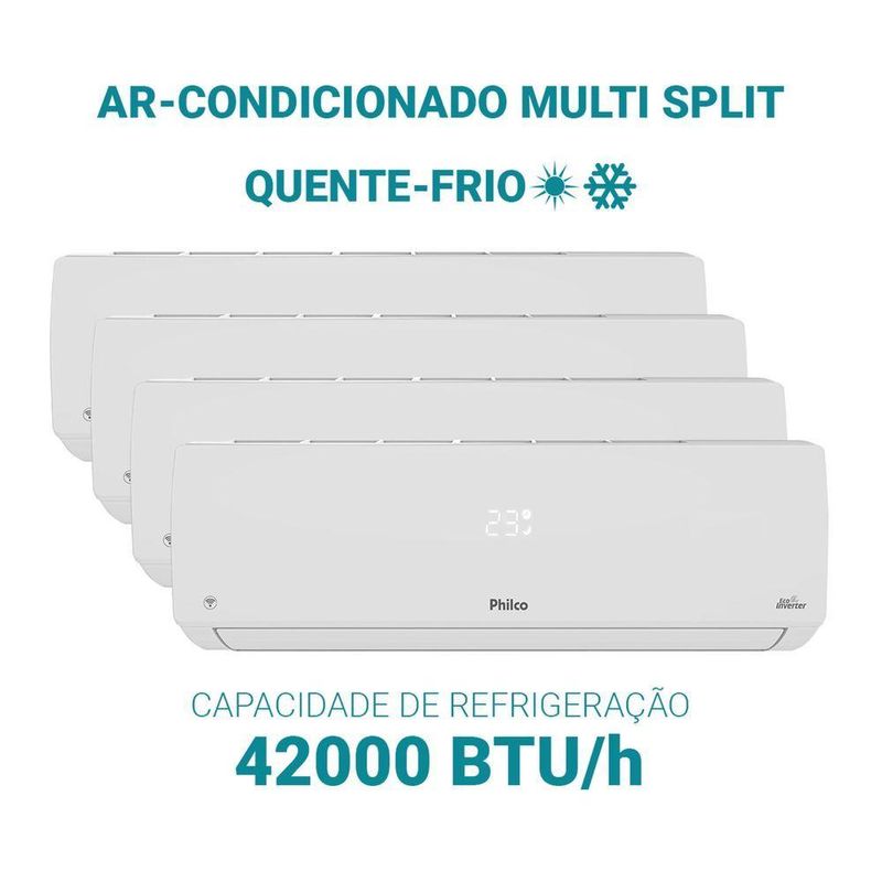 Ar Condicionado Quadri Split Philco 42000 BTUs (HW 12K+12K+12K+12K) Quente e Frio Inverter 220V R32 (PAC42QV)