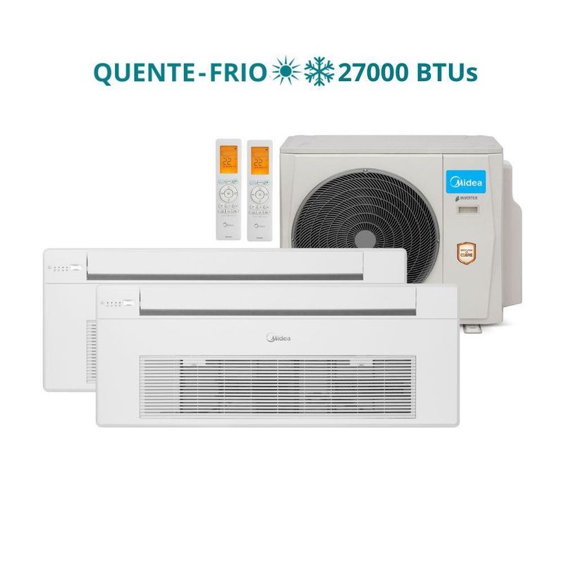 Ar Condicionado Bi Split Midea 27000 BTUs (K7 1V 12K+18K) Quente e Frio Inverter 220V R410A (38MBMTA27M5)