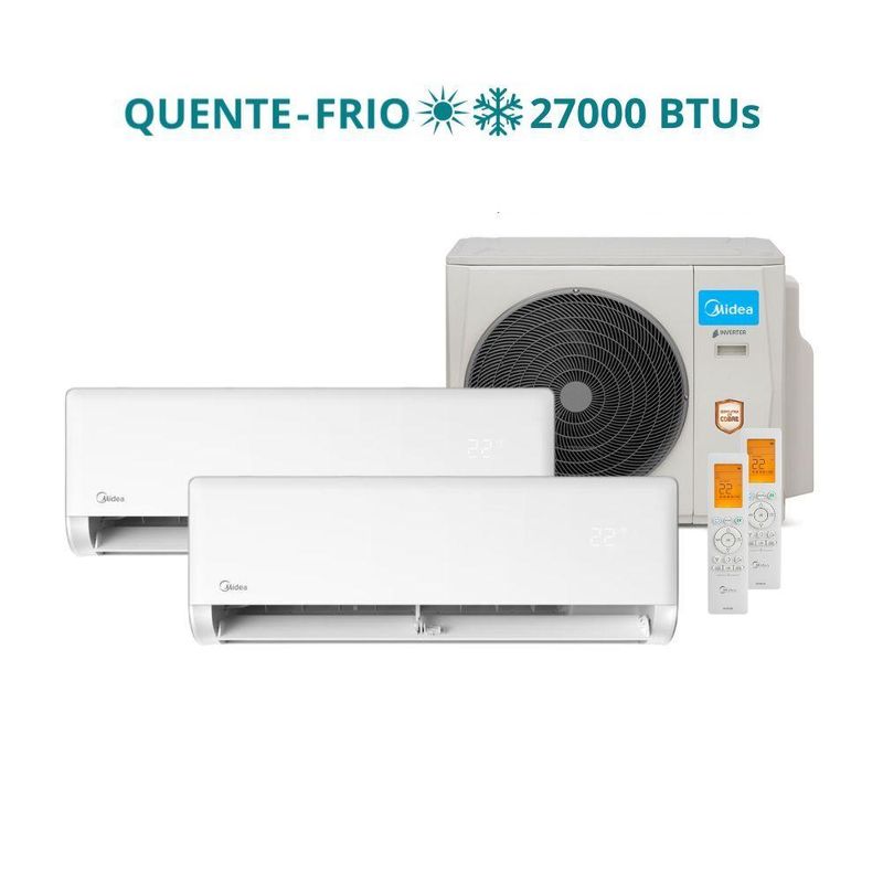 Ar Condicionado Bi Split Midea 27000 BTUs (HW 12K+18K) Quente e Frio Inverter 220V R410A (38MBMTA27M5)