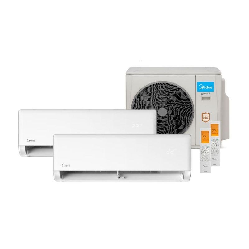 Ar Condicionado Bi Split Midea 18000 BTUs (HW 12K+12K) Quente e Frio Inverter 220V R410A (38MBMBA18M5)