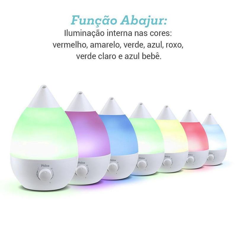 Umidificador De Ar Philco 4L Difusor De Aromas PUD04B Bivolt