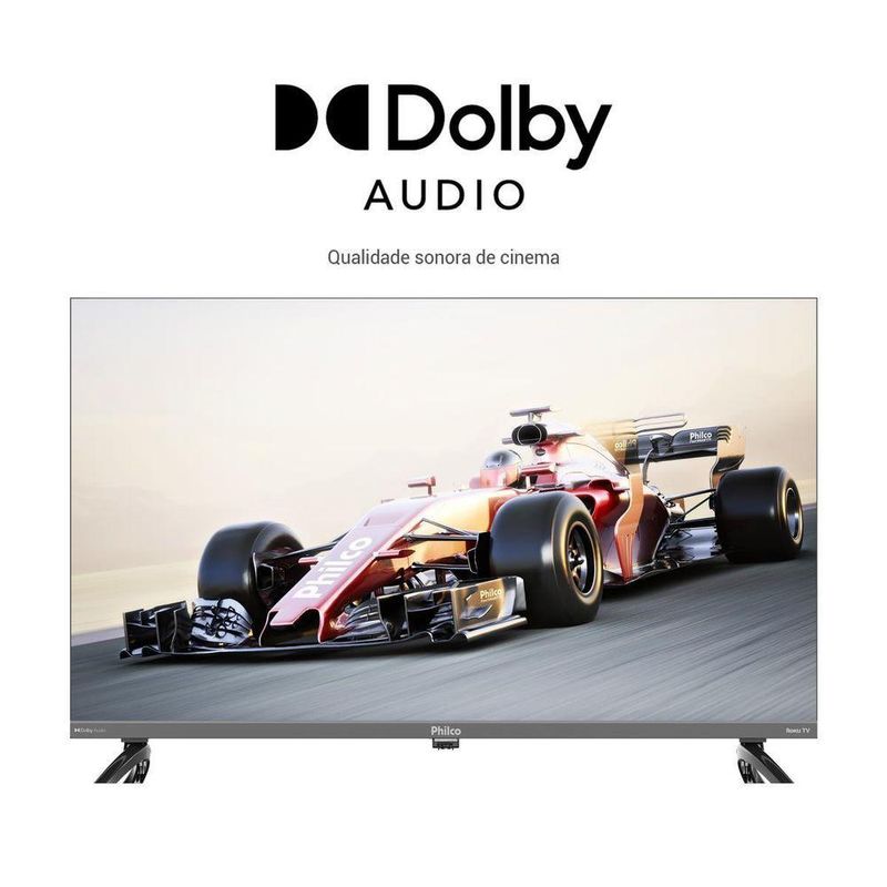 Smart TV Philco P43KRB 43" Full HD QLED Cinza com Roku TV Bivolt