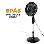 Ventilador de Coluna Britânia 75W 30cm 6 Pás 3 Velocidades Preto BVC31A 220V