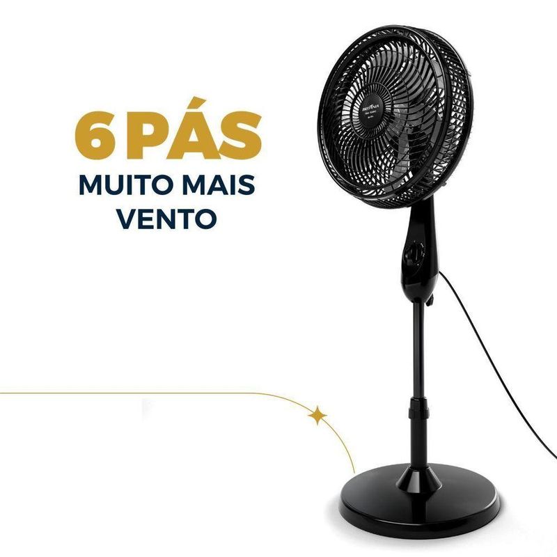 Ventilador de Coluna Britânia 75W 30cm 6 Pás 3 Velocidades Preto BVC31A 220V