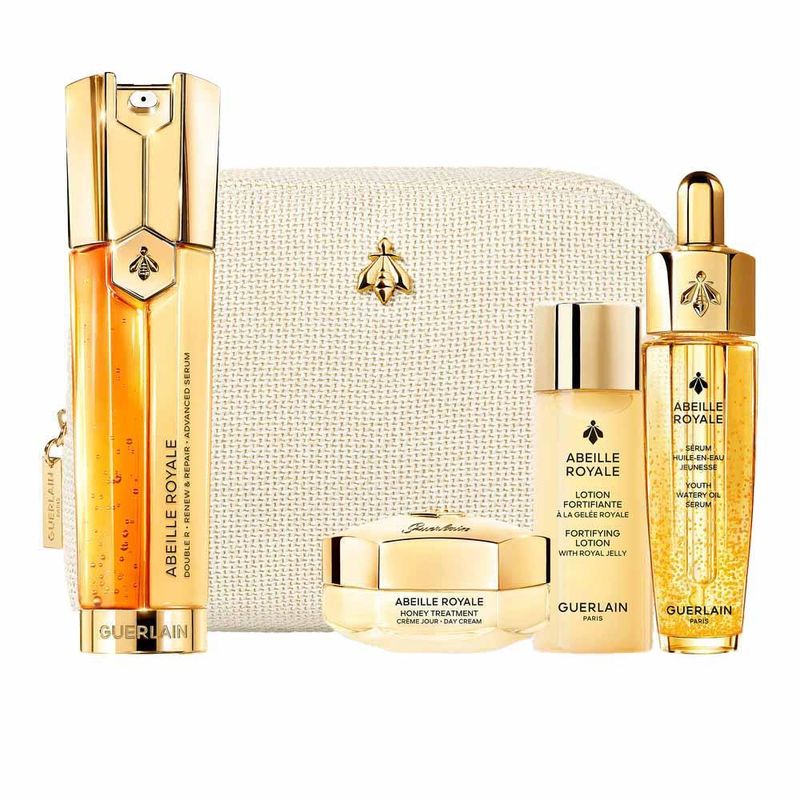 Kit guerlain abeille royale rejuvenescedor - loção fortificante + sérum + creme dia + sérum avançado