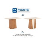 Conjunto Mesa Sala Jantar Orus Tampo Madeirado Com Vidro 120x80cm E 4 Cadeiras Anne Nature Courano Linho Henn