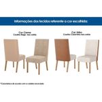 Conjunto Mesa Sala Jantar Orus Tampo Madeirado Com Vidro 120x80cm E 4 Cadeiras Anne Nature Courano Linho Henn
