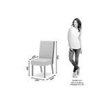 Conjunto Mesa Sala Jantar Orus Tampo Madeirado Com Vidro 120x80cm E 4 Cadeiras Anne Nature Courano Linho Henn