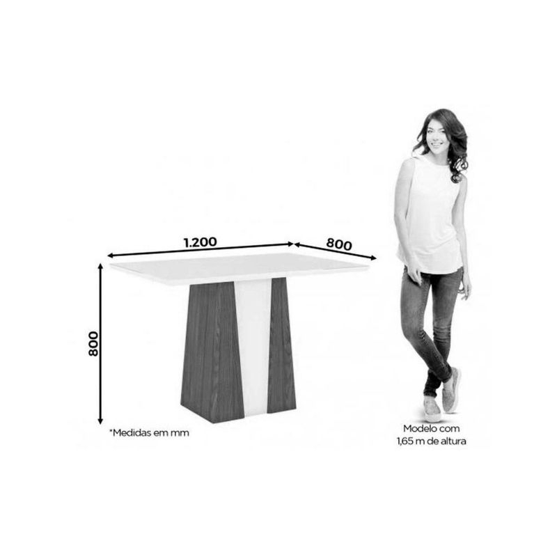 Conjunto Mesa Sala Jantar Orus Tampo Madeirado Com Vidro 120x80cm E 4 Cadeiras Anne Nature Courano Linho Henn