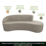 Sofá Curvo 03 Lugares 180cm Eron Braço Direito Suede Camurça Bege - Nexta Casa