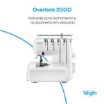 Máquina de Costura Elgin Overlock 2000 Doméstica 1300 Pontos 110V