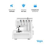 Máquina de Costura Elgin Overlock 2000 Doméstica 1300 Pontos 110V