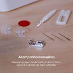 Máquina de Costura Doméstica Portátil Elgin Futura Plus Braço Livre 12 Pontos 110V