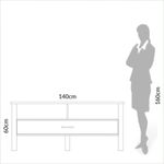 Rack para TV Até 55 Polegadas em MDF 140 cm 1 Gaveta Freijó Preto Dalla Costa
