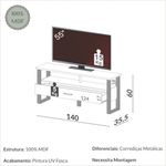 Rack para TV Até 55 Polegadas em MDF 140 cm 1 Gaveta Freijó Preto Dalla Costa