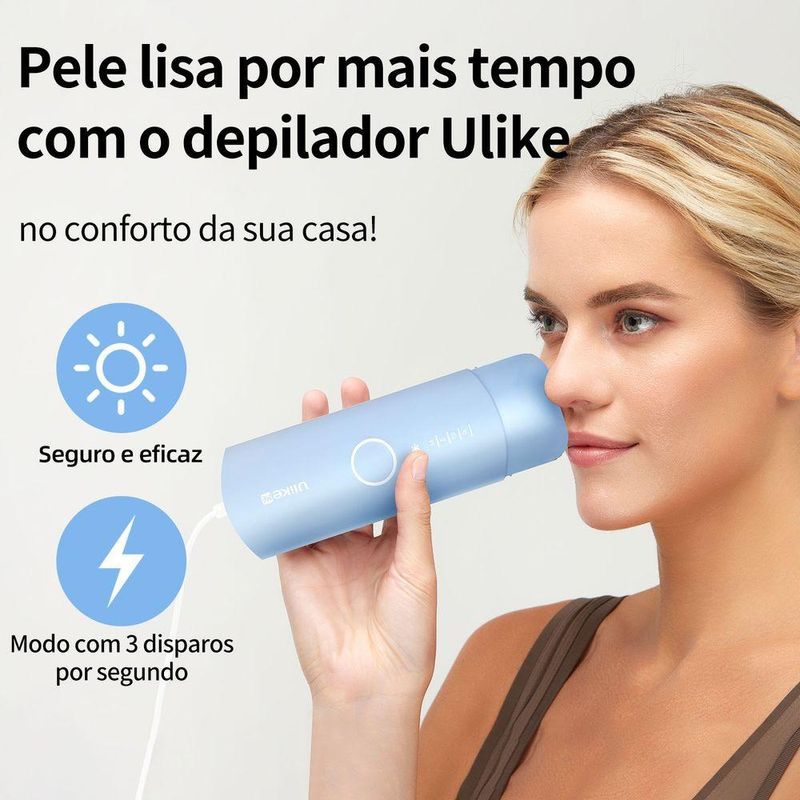 Depilador a Laser Ipl Ulike Me Luz Pulsada Indolor para Corpo e Rosto com Safira Bivolt