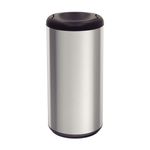 Lixeira Inox Tramontina Piemonte 40 L Acetinada e Tampa Basculante Preta Polipropileno